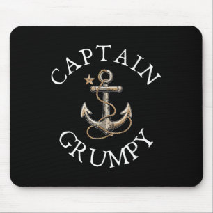 Captain Grumpy Boat Sailing Boating Vintage Anchor Mouse Pad