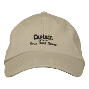 Captain Hat Personalised Boat Name Embroidered Hat