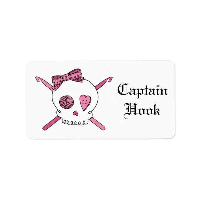Captain Hook -Crochet Skull (Hair Bow) Label (Front)