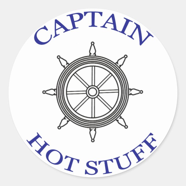 "Captain Hot Stuff" Classic Round Sticker (Front)