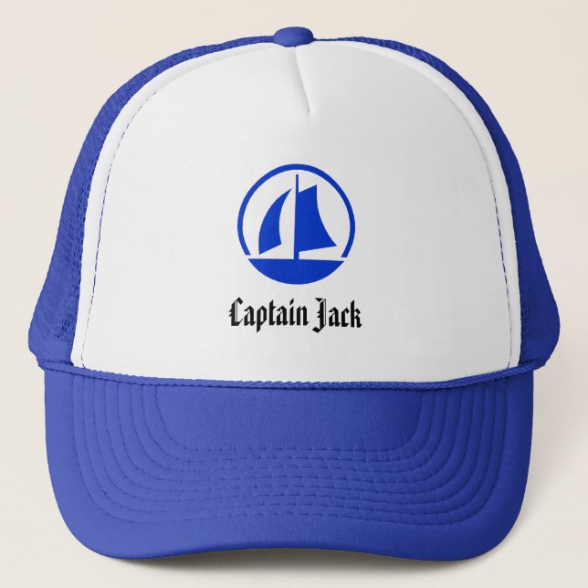 "Captain Jack" Customised Nautical Captain's Hat (Front)