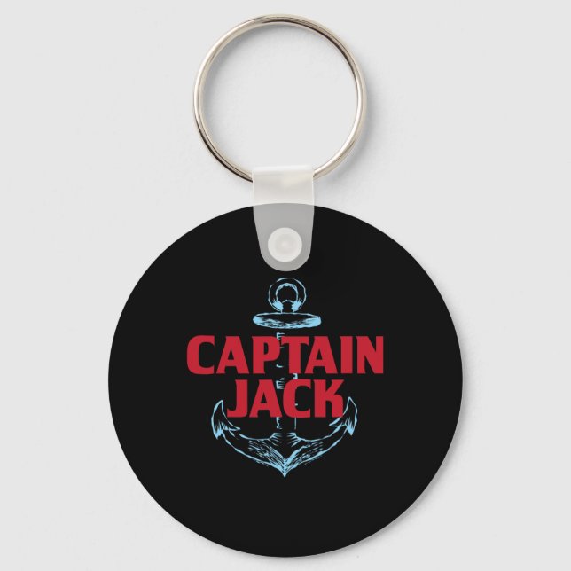 Captain Jack Personalised Name Custom Nickname Boa Key Ring (Front)
