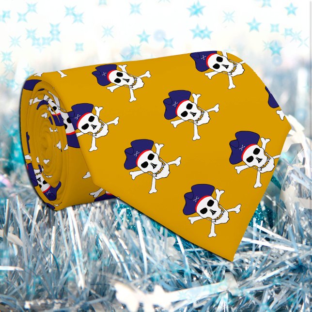 Captain Jack, Pirate fashion, Gold Pirates flag Tie (Creator Uploaded)