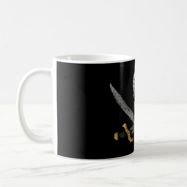 Captain Jack Rackham's Jolly Roger Pirate Flag Coffee Mug (Left)