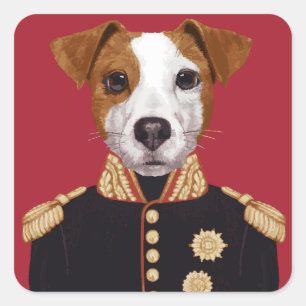 Captain Jack Russell Square Sticker