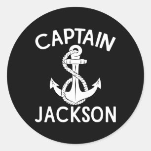 Captain Jackson Yacht Boat Sailing Boating Ship Classic Round Sticker