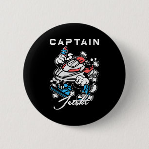 Captain jet ski water extreme sports jetski jet 6 cm round badge