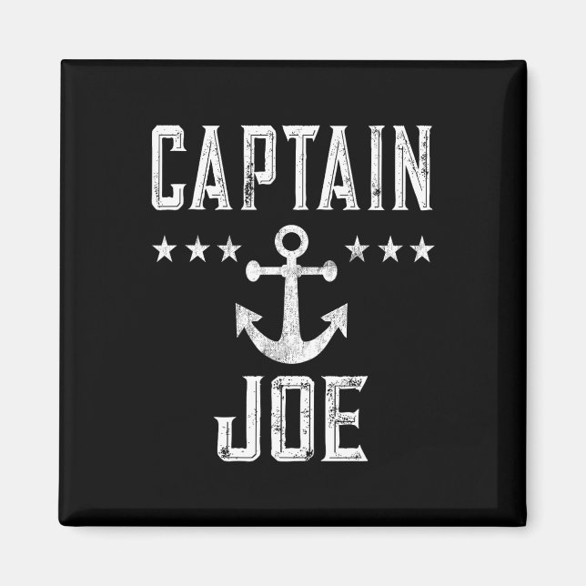 Captain Joe - Retro Personalised Nautical Boating  Magnet (Front)