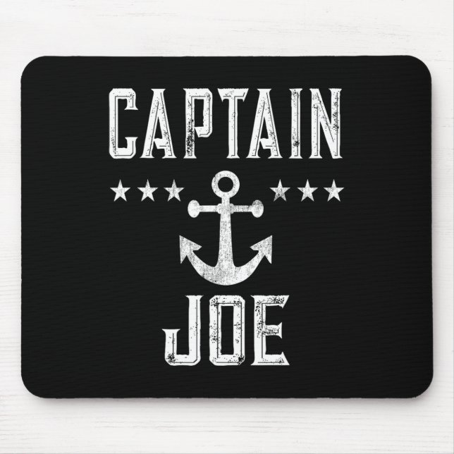 Captain Joe - Retro Personalised Nautical Boating  Mouse Pad (Front)