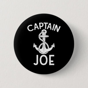 Captain Joe Ship Yacht Boating Anchor Boat 6 Cm Round Badge