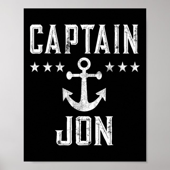 Captain Jon Boating Gift For Boat Lovers  Poster (Front)