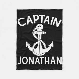 Captain Jonathan Boat Anchor Yacht Boating Ship Fleece Blanket
