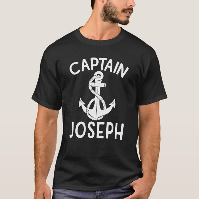Captain Joseph Anchor Boating Ship Boat Yacht T-Shirt (Front)