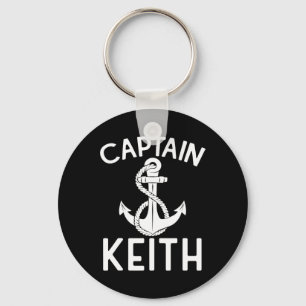 Captain Keith Boat Ship Anchor Boating Yacht Key Ring
