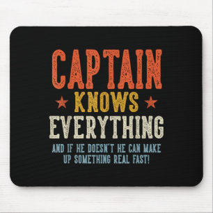 Captain knows everything father's day retro mouse pad
