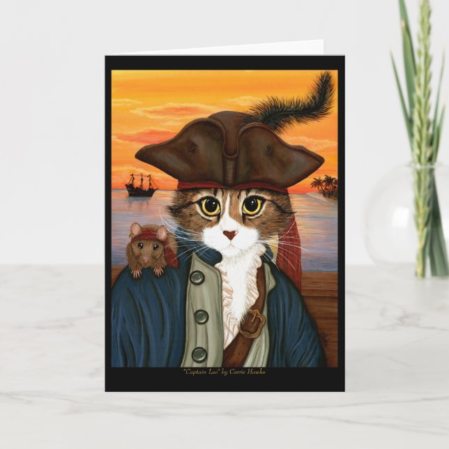 Captain Leo, Pirate Cat & Rat Fantasy Art Card (Front)