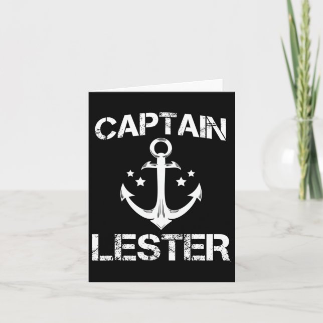 Captain Lester Funny Birthday Personalised Name Bo Card (Front)