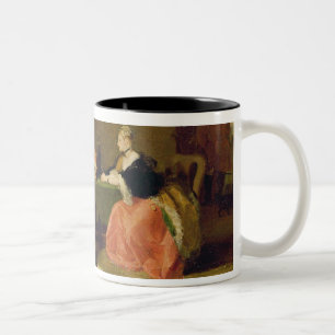 Captain Macheath Upbraided by Polly and Lucy in th Two-Tone Coffee Mug