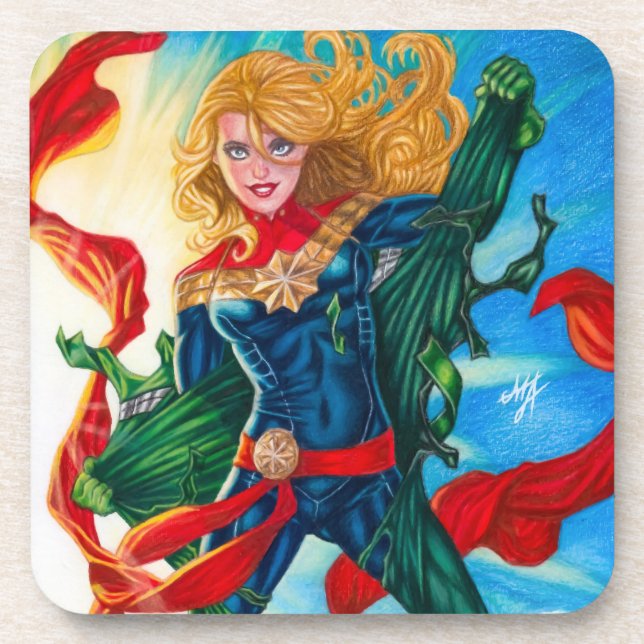 Captain Marvel ~ Carol Danvers Coaster (Front)