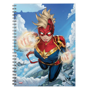 Captain Marvel Flying With Jets Notebook