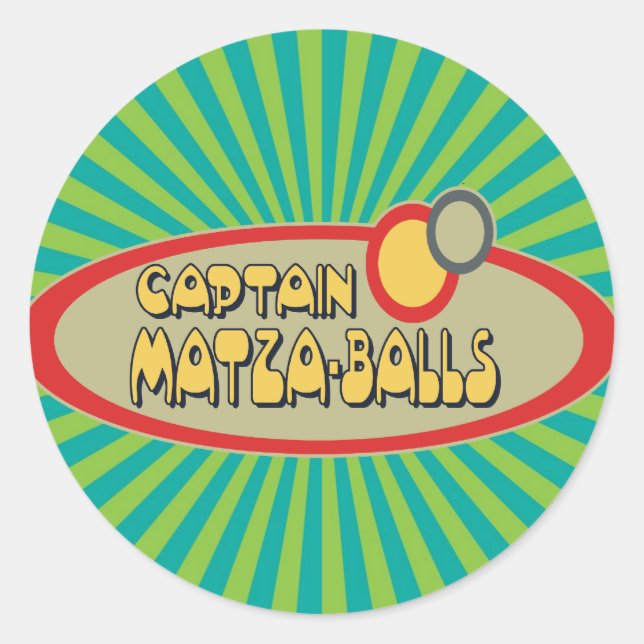 Captain MATZA BALLS Classic Round Sticker (Front)