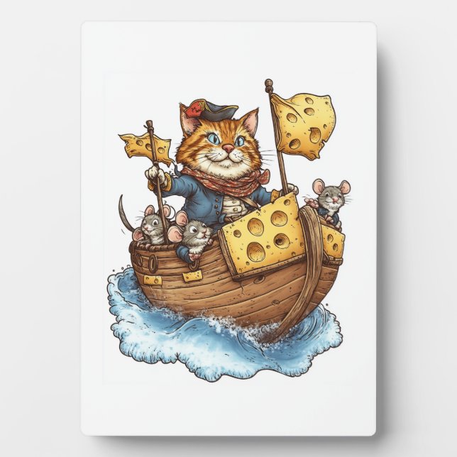 Captain Meowbeard � Funny Pirate Cat Graphic Plaque (Front)