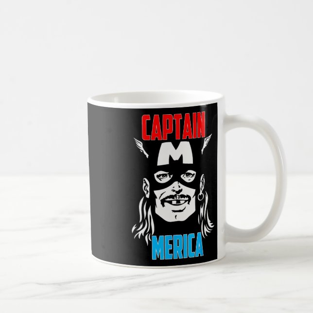 Captain Merica Drinking Independence Day 4th Of Ju Coffee Mug (Right)