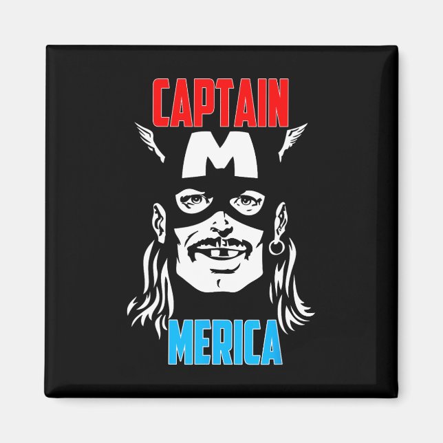 Captain Merica Drinking Independence Day 4th Of Ju Magnet (Front)