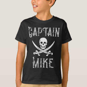 Captain Mike Retro Personalised Pirate Party Barge T-Shirt
