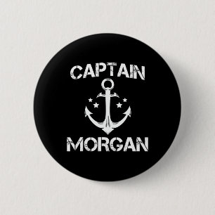 Captain Morgan Funny Birthday Personalised Surname 6 Cm Round Badge
