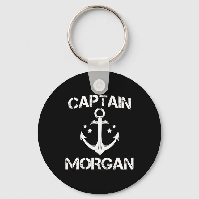 Captain Morgan Funny Birthday Personalised Surname Key Ring (Front)