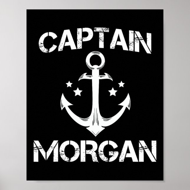 Captain Morgan Funny Birthday Personalised Surname Poster (Front)
