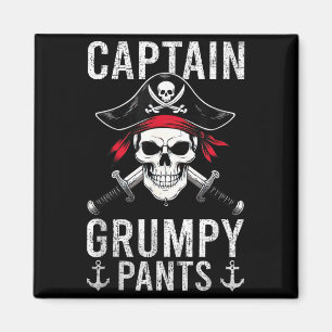 Captain Mpy Pants Rate Humor Skull Graphic Magnet