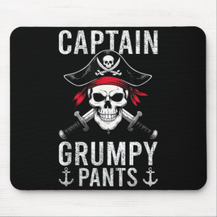 Captain Mpy Pants Rate Humor Skull Graphic Mouse Pad