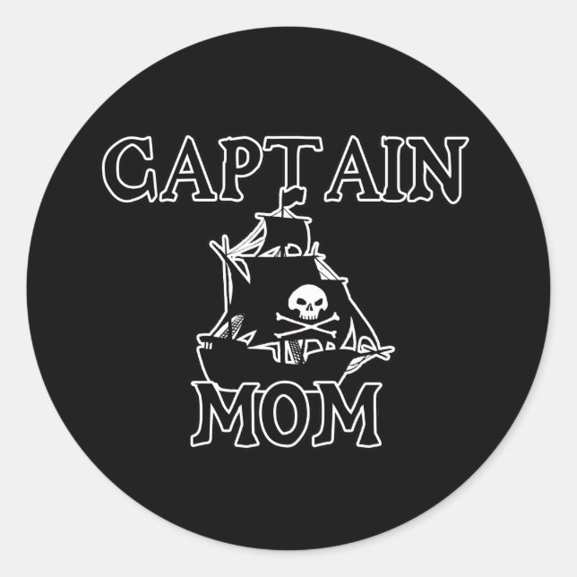 Captain Mum Classic Round Sticker (Front)