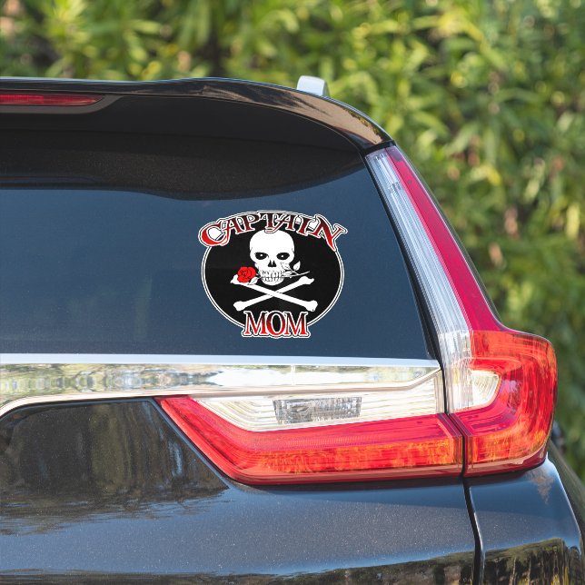 Captain Mum Custom-Cut Vinyl Stickers (Car Side)