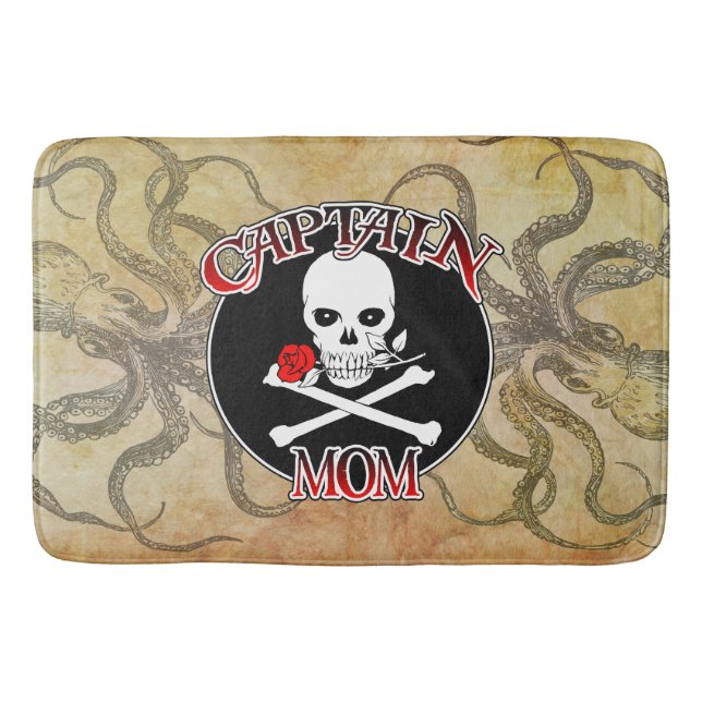 Captain Mum - Embraced by the Deep Bath Mat (Front)