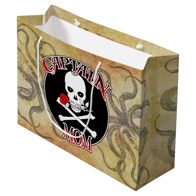 Captain Mum - Embraced by the Deep Large Gift Bag (Front Angled)