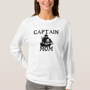 Captain Mum Ladies Long Sleeve (Fitted) T-Shirt