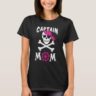 Captain Mum Pirate Skull & Crossbones Happy Hallow T-Shirt
