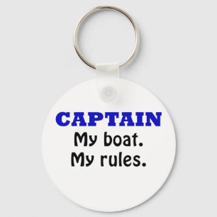 Captain My Boat My Rules Key Ring
