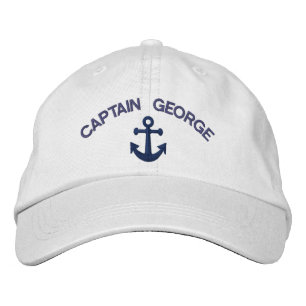 Captain Name Anchor Embroidered Hat