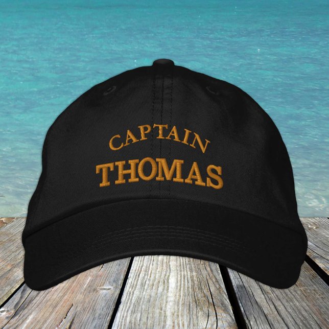 CAPTAIN "name" embroidered baseball cap / gold (Creator Uploaded)