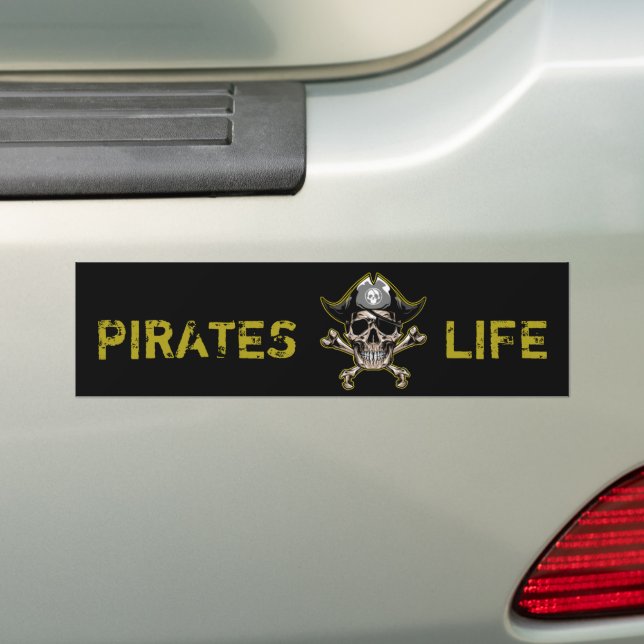 Captain Name Pirate Legend Black  Bumper Sticker (On Car)