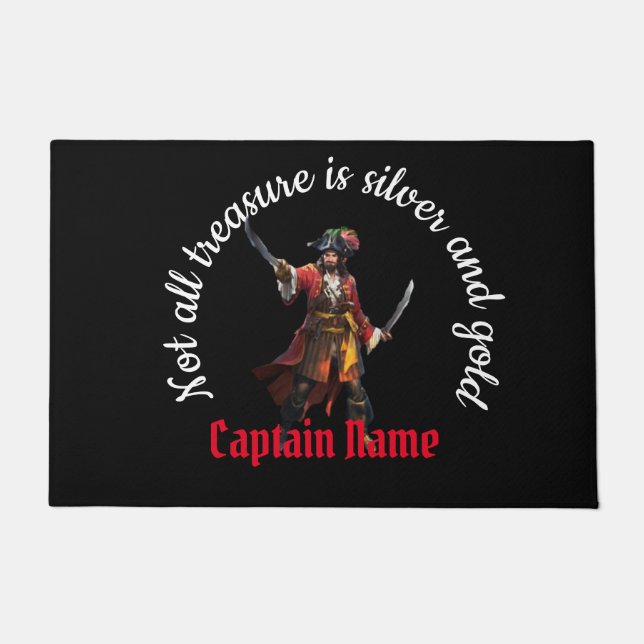 Captain Name Pirate Party  Doormat (Front)