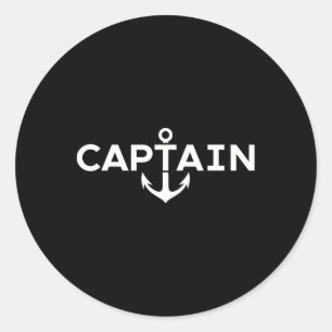Captain Nautical Anchor Boater Sailor Yachting Boa Classic Round Sticker