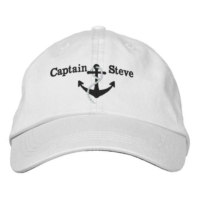 Captain Nautical Name Anchor Sailing Hat (Front)