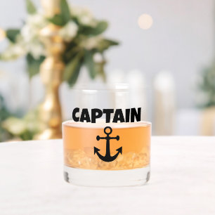 CAPTAIN NAUTICAL WHISKEY GLASSES GLASS FOR HIM