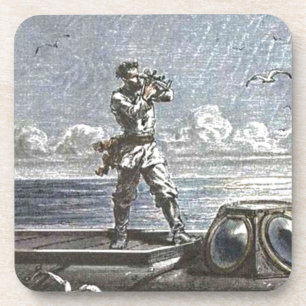Captain Nemo Verne 20,000 Leagues Illustration Coaster