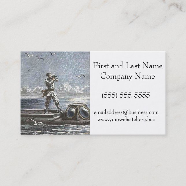 Captain Nemo Verne 20,000 Leagues Sci Fi Art Business Card (Front)